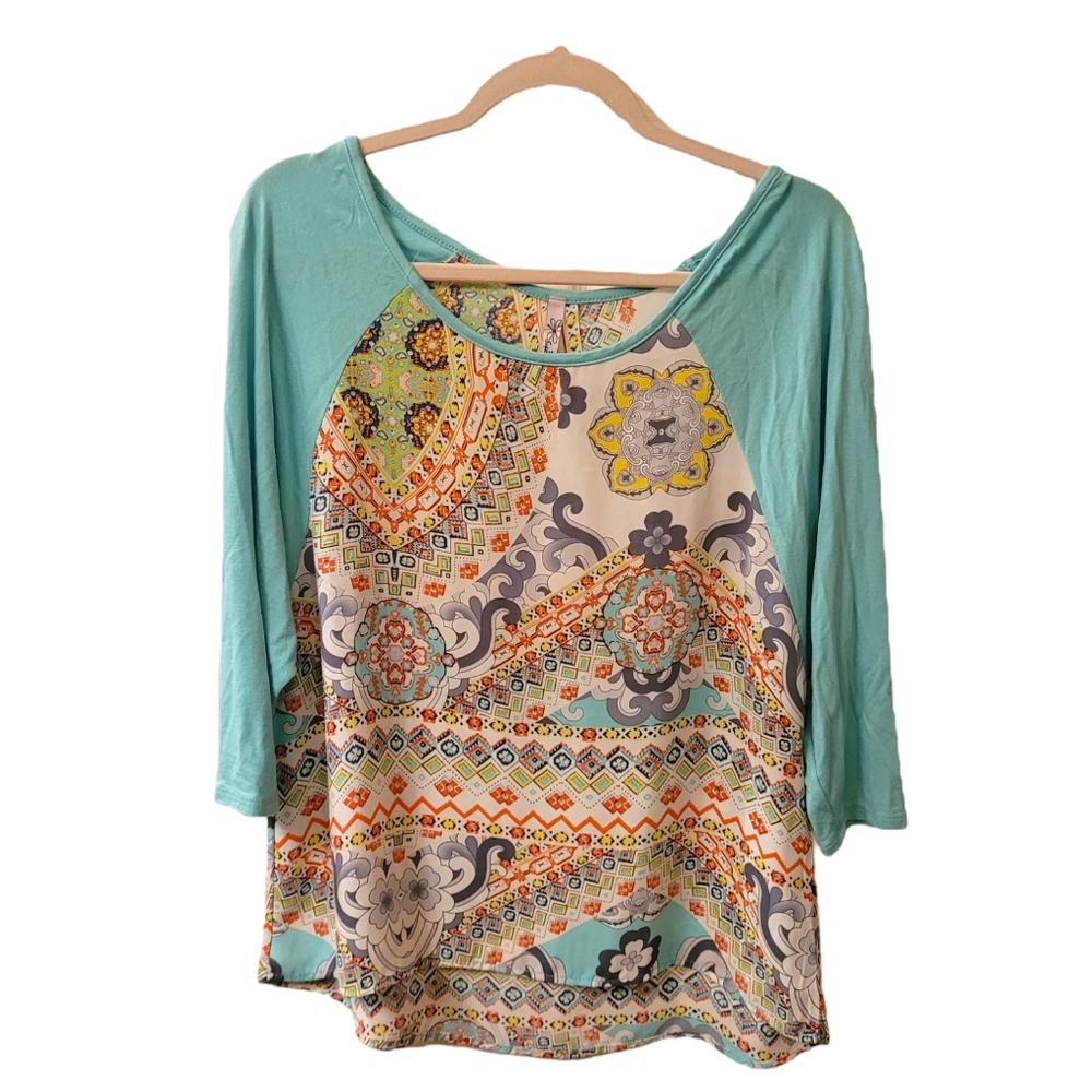 Women's Tribal Pattern Shirt, Size Large, Spring Fashion